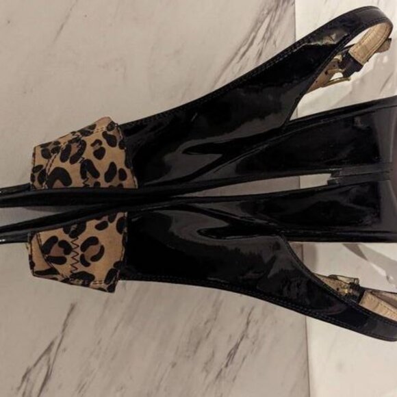 Ellen Tracy Patent Sling Back Wedge Heel Sandal - Picture 6 of 6